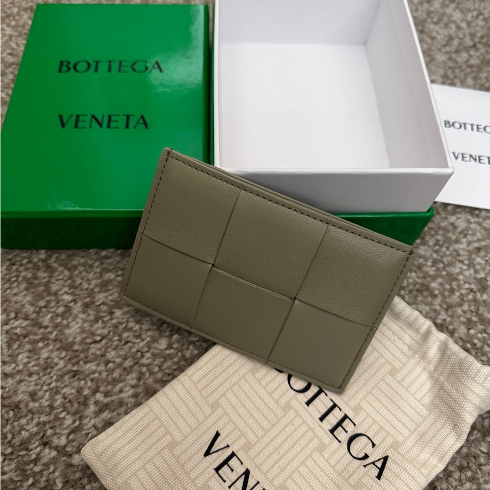 Authentic Bottega Veneta Leather Cassette Card Holder